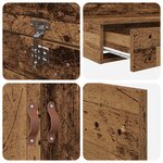 vidaXL Cadre de lit de rangement Vieux bois 200x200 cm