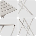 Set de bistro pliable 3 pièces beige en acier