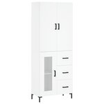 vidaXL Buffet haut Blanc 69 5x34x180 cm Bois d'ingénierie