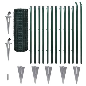vidaXL Clôture euro Acier 25 x 1 2 m Vert