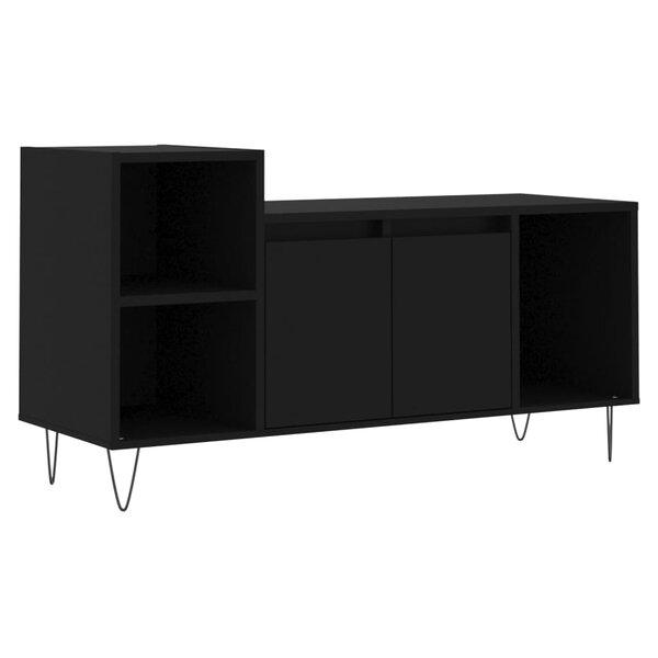 vidaXL Meuble TV Noir 100x35x55 cm Bois d'ingénierie