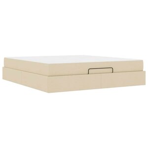 vidaXL Cadre de lit avec stockage Crème 180 x 200 cm tissu