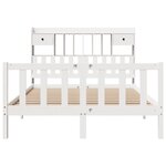 vidaXL Lit bibliothèque sans matelas blanc 160x200 cm bois pin massif