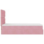 vidaXL Cadre de lit ottoman avec matelas rose 100x200 cm velours