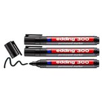 Marqueur Permanent 300 Noir Pointe Ronde 1 5-3 mm x 3 EDDING