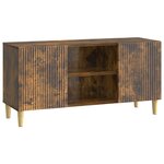 vidaXL Meuble TV Chêne fumé 102 x 34 5 x 50 cm Bois d'ingénierie
