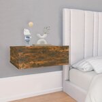 vidaXL Tables de chevet flottantes 2 Pièces Chêne fumé 40x30x15 cm