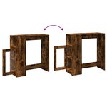 vidaXL Table de bar avec étagères chêne fumé bois d'ingénierie