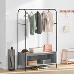 vidaXL Porte-vêtements Gris 100 x 44 x 160 cm Bois d'ingénierie