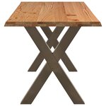 vidaXL Table à manger et bord naturel bois massif chêne rectangulaire