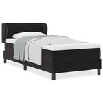 Lit avec sommier tapissier vidaXL et matelas noir 100x200 cm en velours