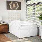 vidaXL Sommier à lattes de lit avec matelas blanc 120x190cm similicuir