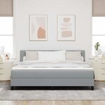 vidaXL Lit à ressorts avec matelas Gris clair 180 x 200 cm tissu