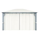 vidaXL Tonnelle avec rideau 400x300 cm Crème Aluminium