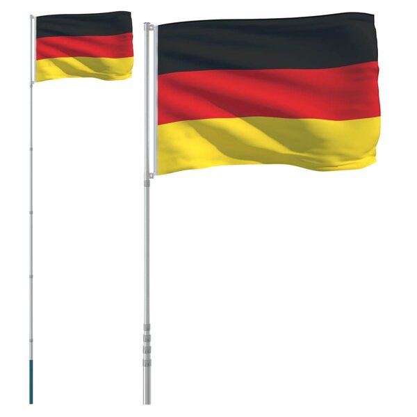 vidaXL Drapeau de l'Allemagne et mât 5 55 m Aluminium