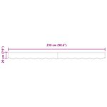vidaXL Valance de store pour cadre de 2 5 m Jaune et Blanc 2 3x0 2 m