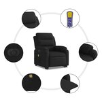 vidaXL Fauteuil inclinable de massage électrique Noir Tissu