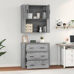 vidaXL Buffet haut Sonoma gris Bois d'ingénierie