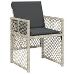 vidaXL Ensemble à manger de jardin et coussins 9 Pièces gris clair rotin