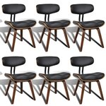 vidaXL Chaises à manger lot de 6 bois courbé et similicuir