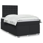 vidaXL Sommier à lattes de lit avec matelas noir 120x190 cm similicuir