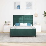 vidaXL Lit à ressorts avec tête de lit Vert foncé 140 x 200 cm Velours