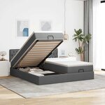 VidaXL Cadre de lit ottoman avec matelas gris foncé 160x200cm tissu