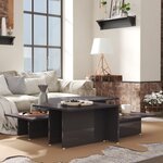 vidaXL Table basse 2 Pièces Gris brillant 111 5x50x33cm Bois d'ingénierie