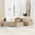 vidaXL Ensemble de salle à manger pour jardin 6 Pièces Beige  Crème