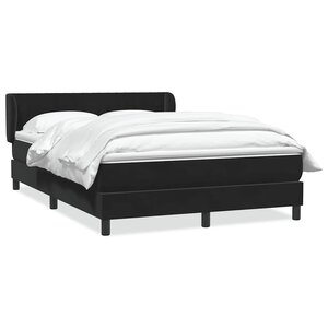 vidaXL Sommier à lattes de lit avec matelas noir 140x210 cm velours
