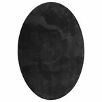 vidaXL Tapis de surface ovale HUARTE Noir 120 x 170 cm 100 Polyester