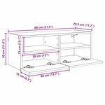 vidaXL Meuble TV mural Bois Ancien 80 x 30 x 30 cm Bois d'ingénierie