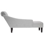 vidaXL Fauteuil long avec coussin et accoudoir droit gris nuage tissu