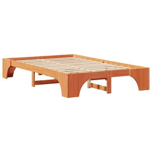 vidaXL Cadre de lit Marron cire 140 x 190 cm Bois massif en pin