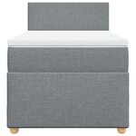 vidaXL Sommier à lattes de lit et matelas Gris clair 90x190 cm Tissu