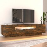 vidaXL Meuble TV avec lumières LED Chêne fumé 160x35x40 cm