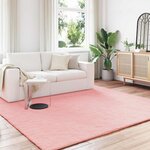 vidaXL Tapis en Fourrure Synthétique de Lapin Olite Rose 240 x 240 cm