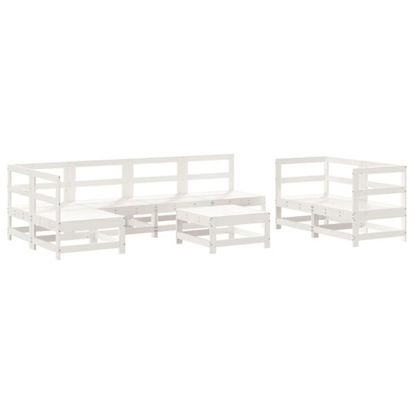 vidaXL Salon de jardin 8 Pièces Blanc Bois de pin massif
