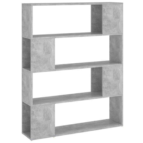 vidaXL Bibliothèque/Séparateur de pièce Gris béton 100x24x124 cm