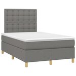 vidaXL Sommier à lattes de lit avec matelas gris foncé 120x190cm tissu