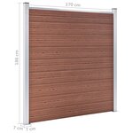 vidaXL Ensemble de clôture WPC 7 Carré + 1 Incliné 1311x186 cm Marron
