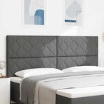 vidaXL Tête de lit LED Ensemble de 3 Gris foncé Tissu 200 cm USB-C