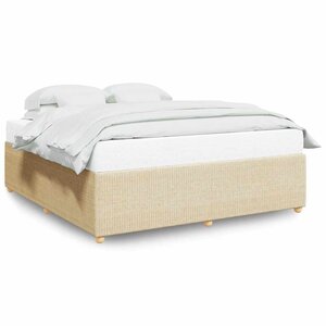 vidaXL Cadre de lit sans matelas crème 180x200 cm tissu