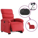 vidaXL Fauteuil inclinable électrique rouge similicuir