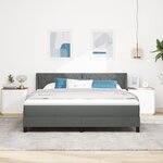 vidaXL Lit à ressorts avec matelas - Gris foncé  180 x 200 cm  en tissu.