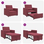 vidaXL Canapé Lit Simple Rouge bordeaux 90 x 165 x 87 cm tissu