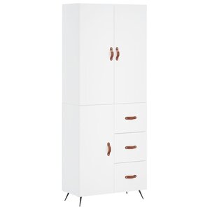 vidaXL Buffet haut Blanc 69 5x34x180 cm Bois d'ingénierie