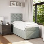 vidaXL Sommier à lattes de lit et matelas Gris clair 80x200 cm Velours