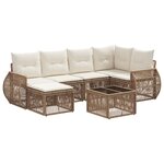 vidaXL Ensemble de canapé de jardin 7 Pièces Beige et blanc crème