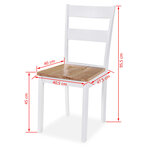 vidaXL Ensemble de salle à manger 5 Pièces MDF et hévéa Blanc